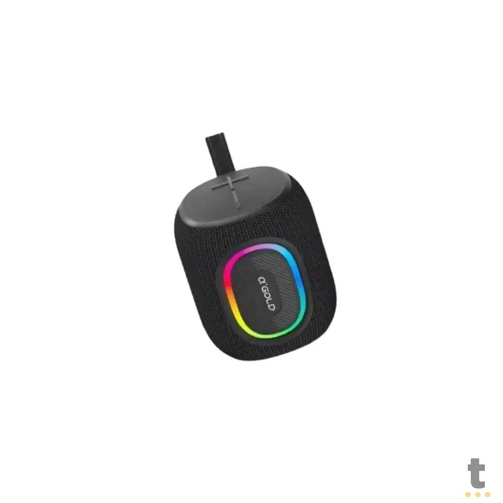 Caixa de Som Portátil Bluetooth aGold 8W IPX6 Duração Até 10hrs - SM-23 Truedata